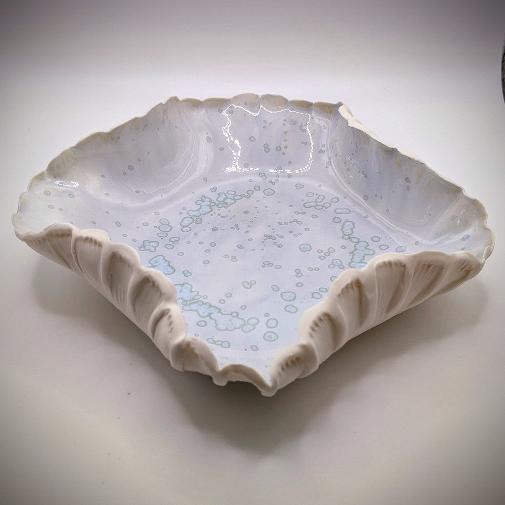 Medium Porcelain Organic Form Bowl (Blue) -1