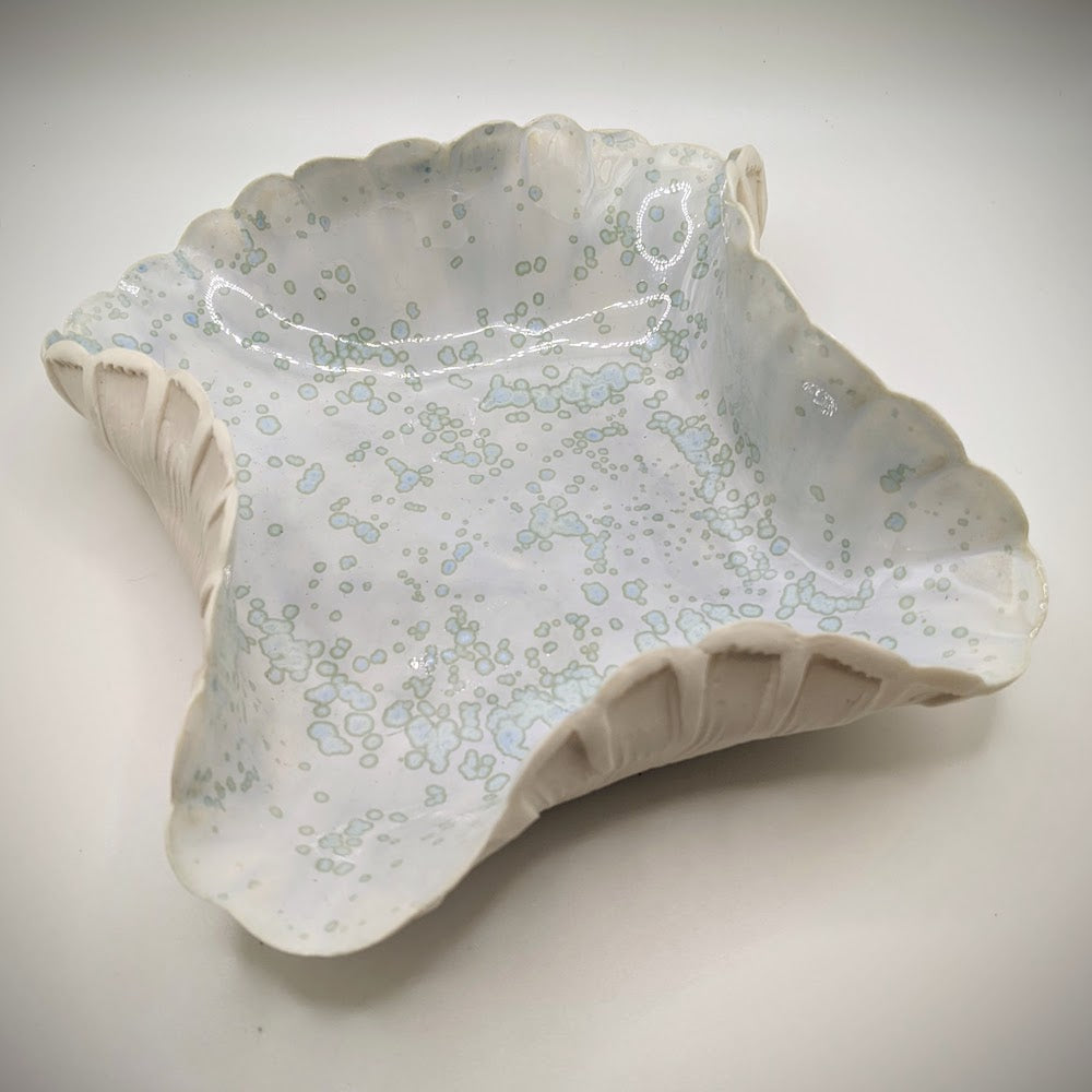 Medium Porcelain Organic Form Bowl (Blue) -2